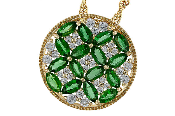 A293-57268: NECK 1.02 EMERALD TW 1.32 TGW