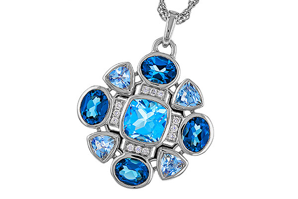 A293-58095: NECKLACE 3.19 TW BLUE TOPAZ 3.25 TGW