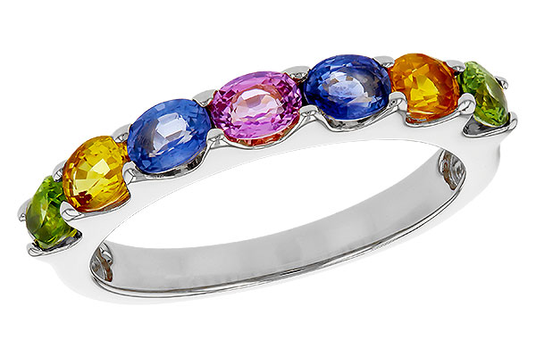 A293-58122: LDS WED RG 1.54 TW MULTI-COLOR SAPPHIRE