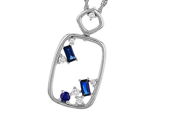 A293-60859: NECKLACE .35 TW SAPPHIRE .46 TGW