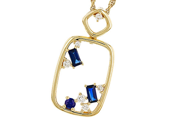 A293-60859: NECKLACE .35 TW SAPPHIRE .46 TGW