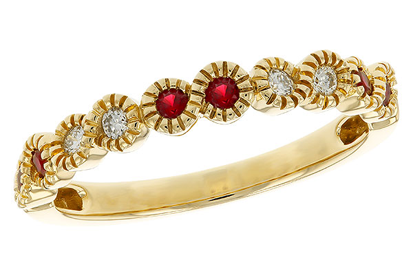 A293-61795: LDS WED RG .16 TW RUBY .25 TGW