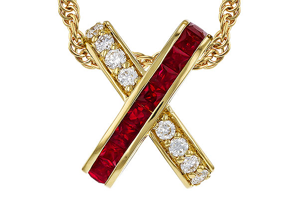 A293-63568: NECKLACE .53 TW RUBY .70 TGW