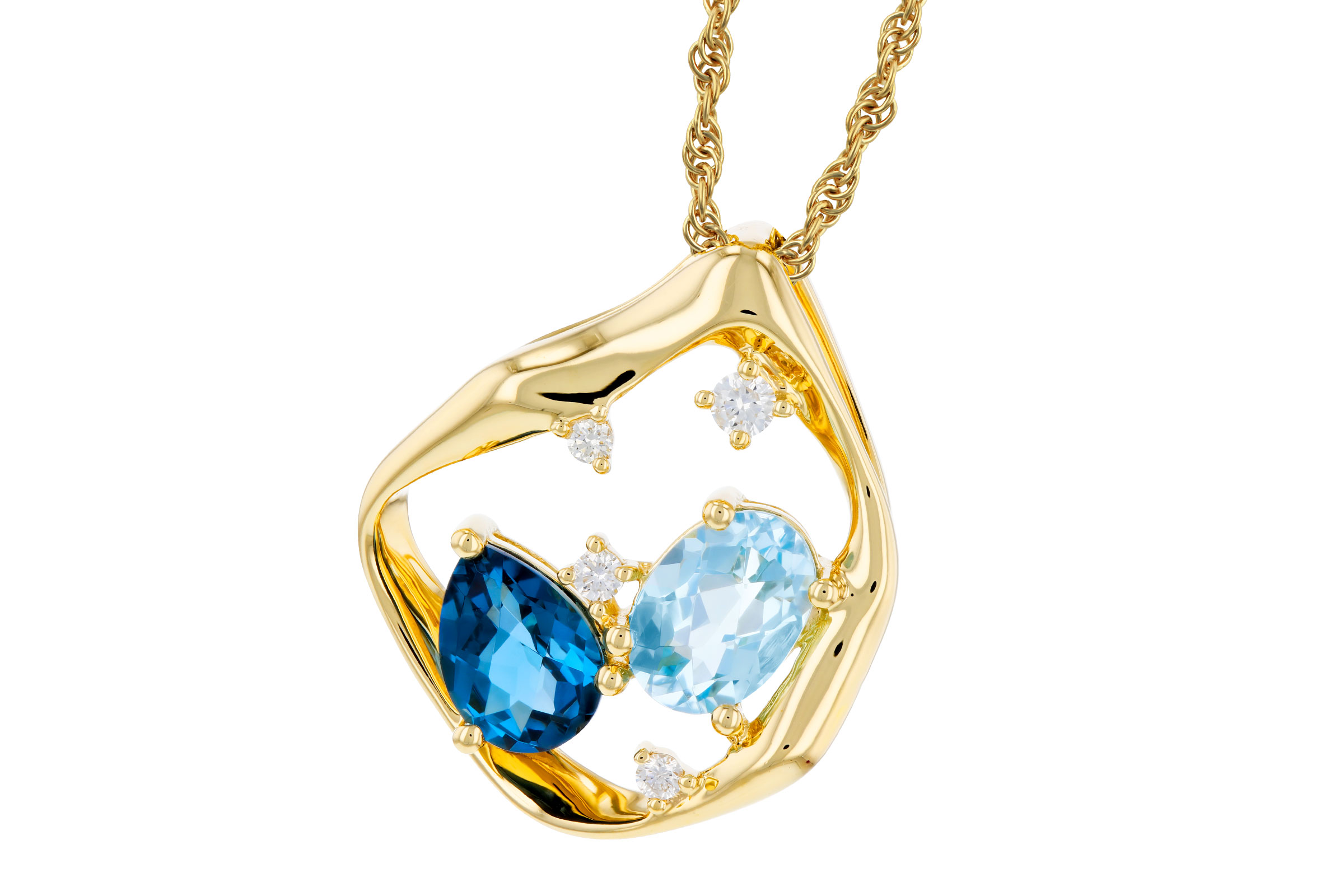 A294-49013: NECKLACE 1.60 TW BLUE TOPAZ 1.67 TGW (7x5MM BT)