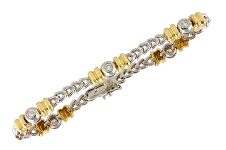 B019-01777: BRACELET WG LINKS & YG BARS .45 TW