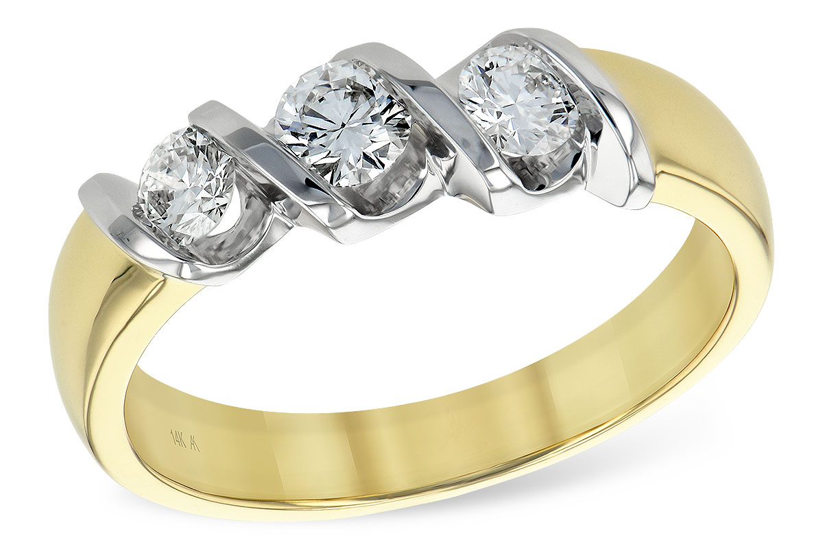 B111-79922: LDS WED RING .20 BR .50 TW