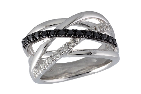 B204-51731: LDS WED RG .25 BLK DIAS .41 TW