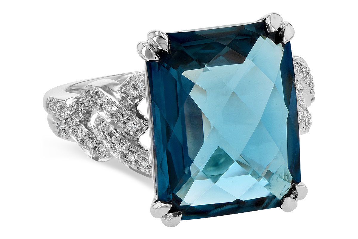 B209-00886: LDS RG 9.40 LONDON BLUE TOPAZ 9.60 TGW (15x12MM)