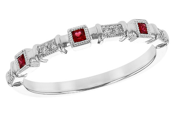 B209-08131: LDS WED RG .09 RUBY .14 TGW
