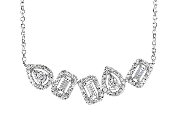 B291-77204: NECK .15 TW BAGUETTES .55 TW (18 INCHES)