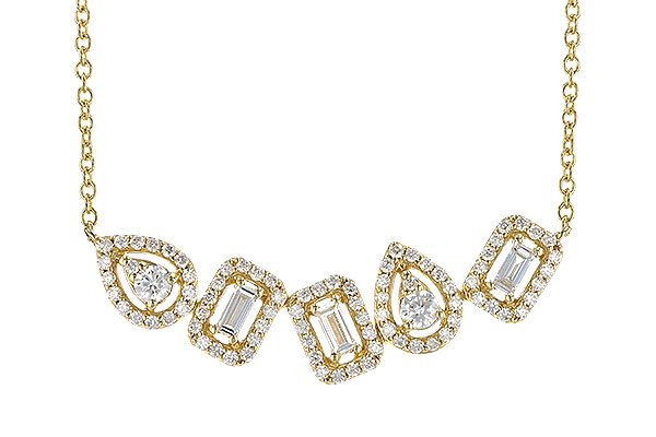 B291-77204: NECK .15 TW BAGUETTES .55 TW (18 INCHES)