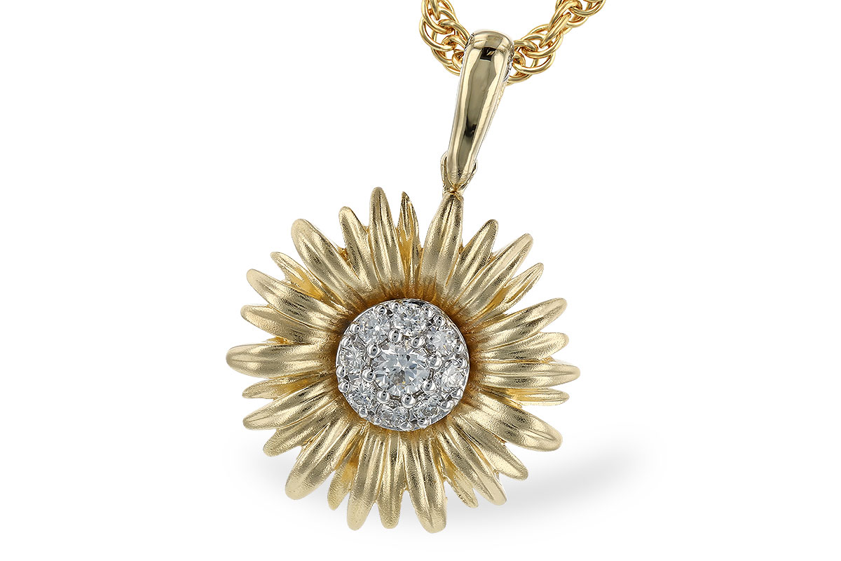 B292-68140: K292-67240 WITH YG PETALS / WG SETTING .10 TW