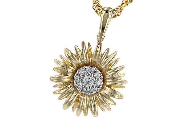 B292-68140: K292-67240 WITH YG PETALS / WG SETTING .10 TW