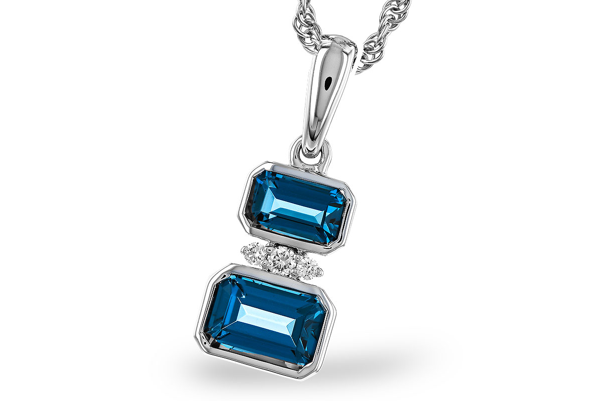 B293-57240: NECK .95 TW LONDON BLUE TOPAZ .98 TGW