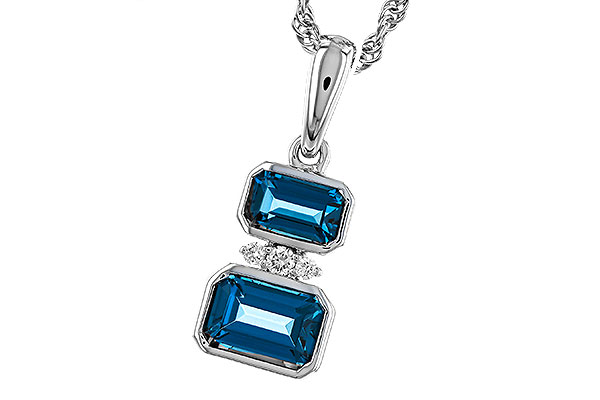 B293-57240: NECK .95 TW LONDON BLUE TOPAZ .98 TGW