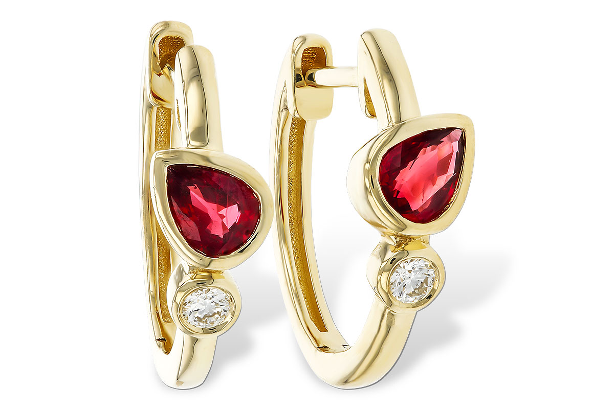 B293-59995: EARRINGS .48 RUBY .54 TGW