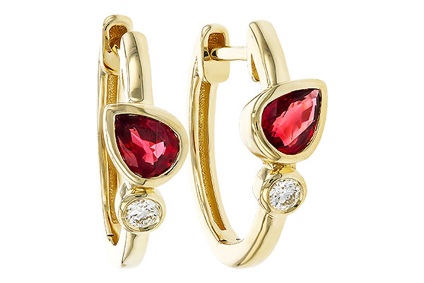 B293-59995: EARRINGS .48 RUBY .54 TGW
