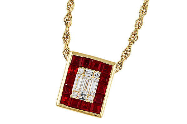 B293-62686: NECKLACE .82 RUBY TW 1.00 TGW