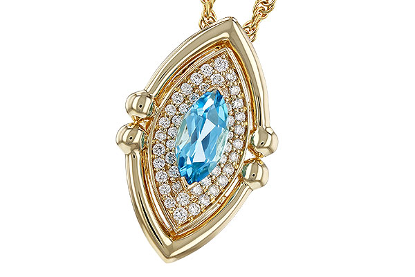 B293-63568: NECKLACE .54 BLUE TOPAZ .70 TGW (8x4MM BT)