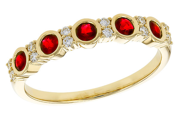 B293-63604: LDS WED RG .33 TW RUBY .45 TGW