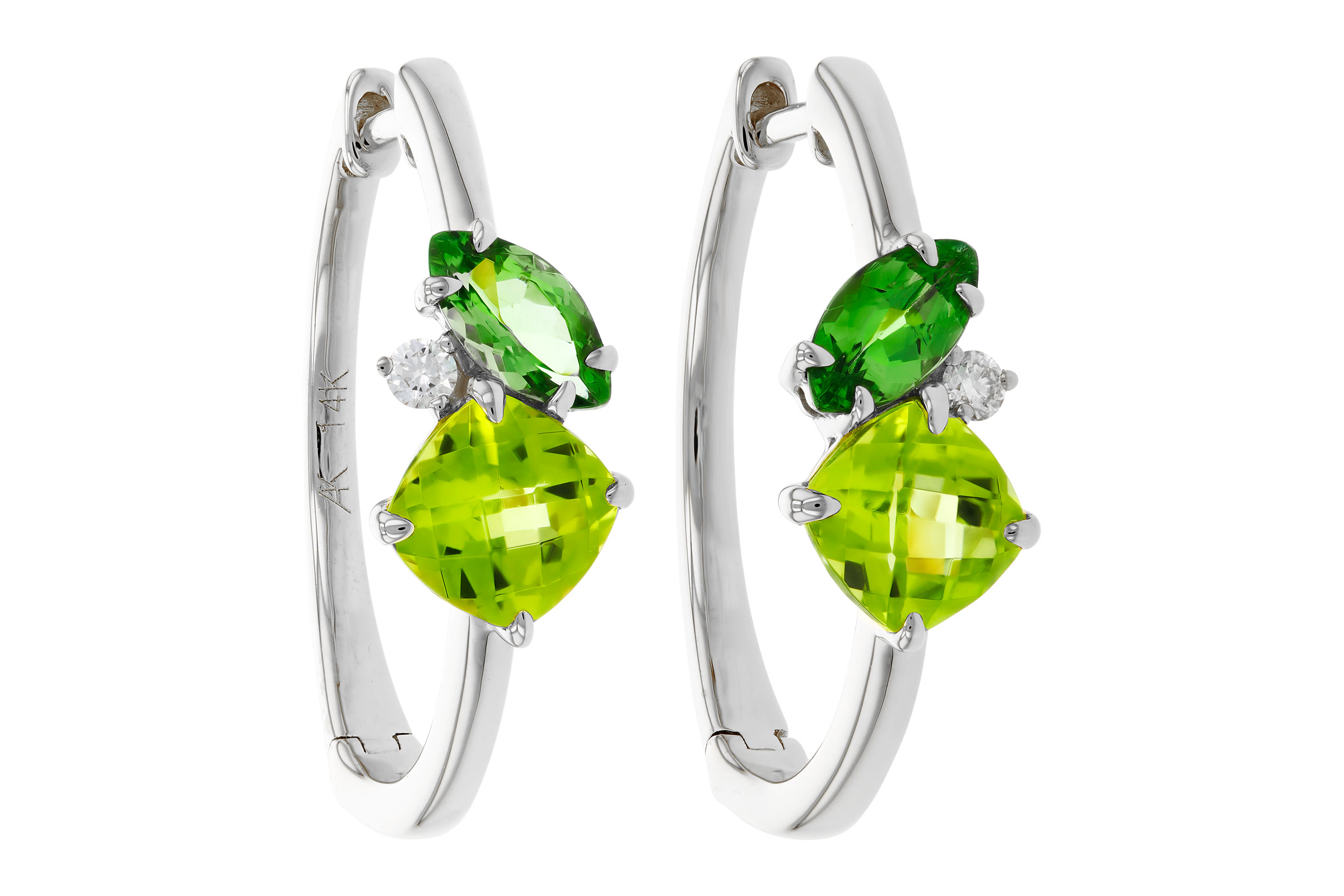 B294-48104: EARRINGS 1.69 TW SEMI-PREC (PER,TSAV) 1.73 TGW