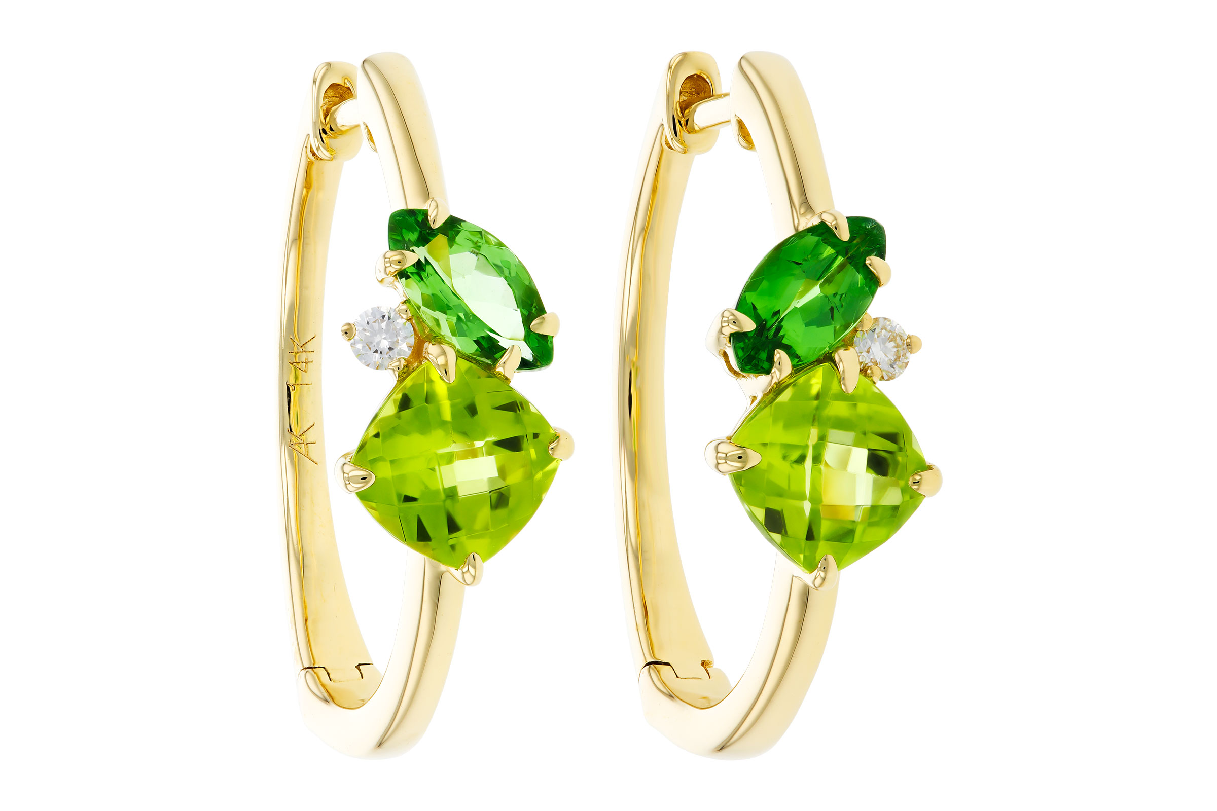 B294-48104: EARRINGS 1.69 TW SEMI-PREC (PER,TSAV) 1.73 TGW