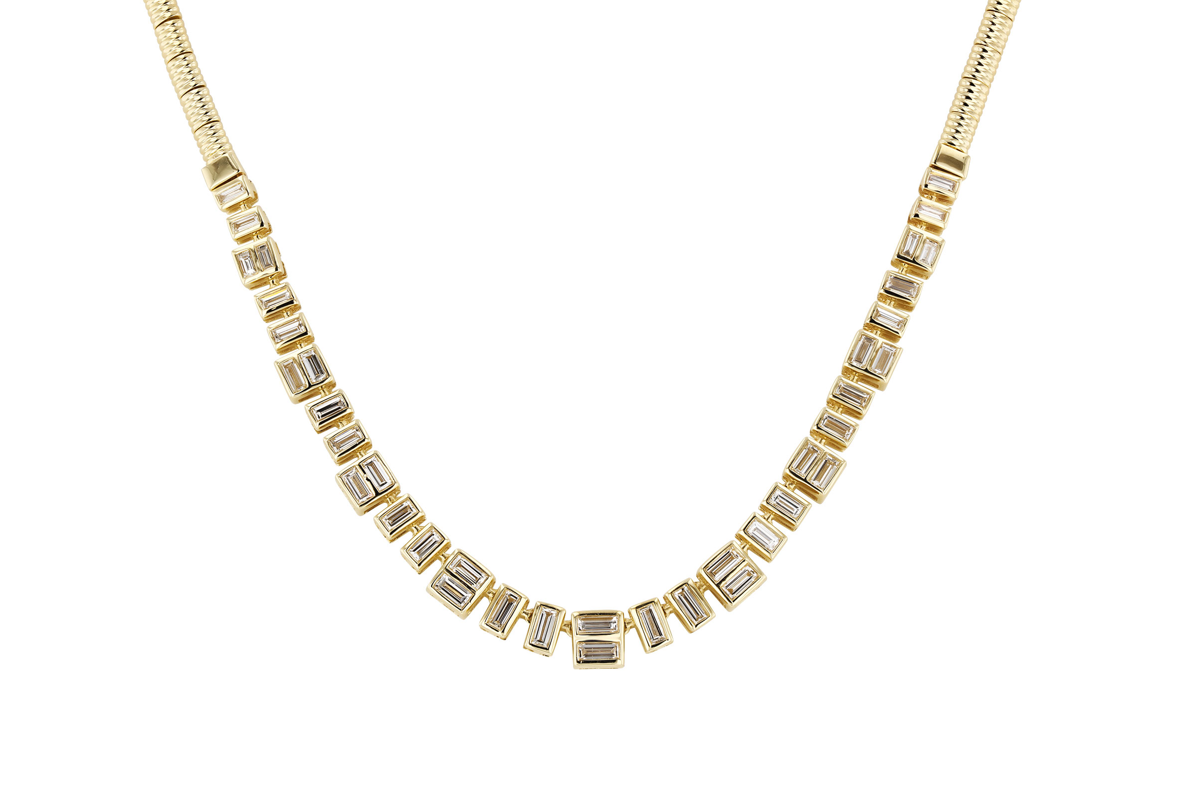 B294-48131: NECKLACE 1.80 TW BAGUETTES (17")