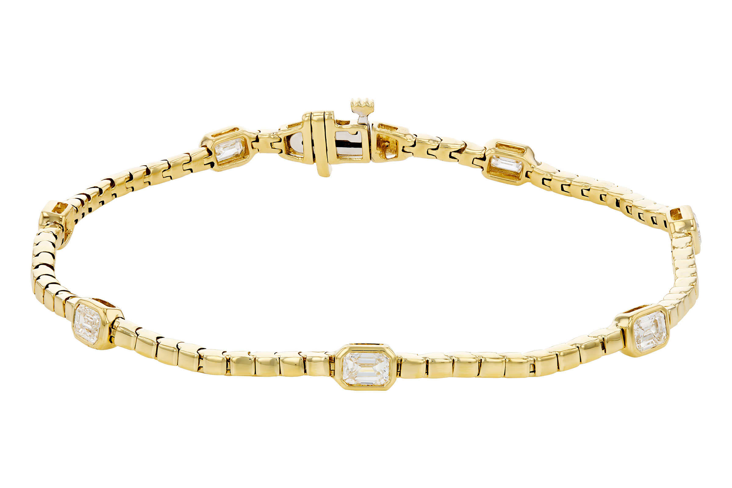 B294-48149: BRACELET 1.32 TW EMERALD CUT DIA (7")
