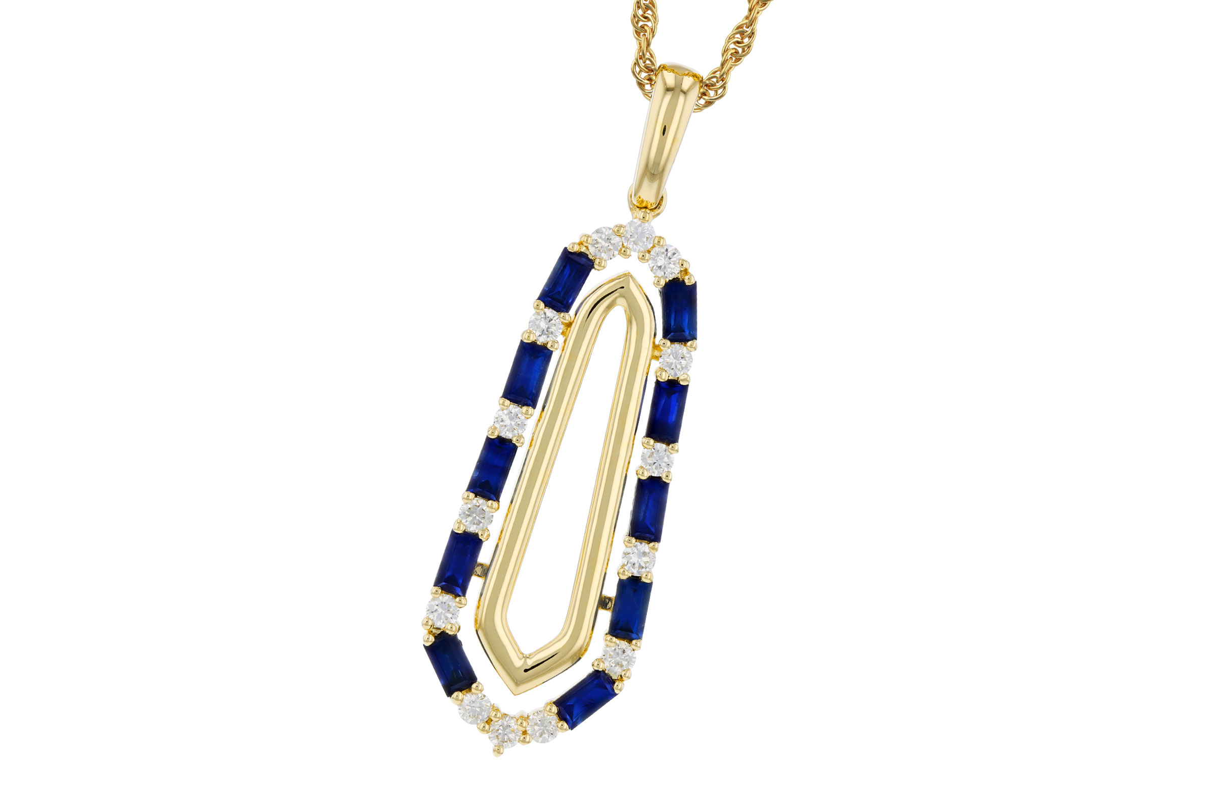 B294-49049: NECKLACE .74 TW SAPPHIRE .94 TGW