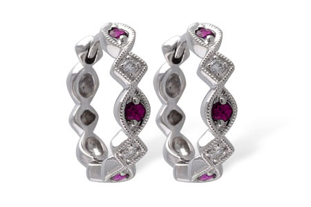 C019-91731: EARRINGS .20 RUBY .25 TGW