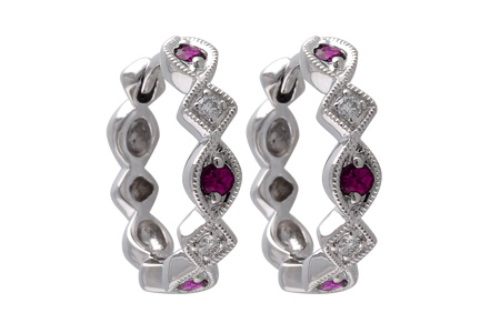 C019-91731: EARRINGS .20 RUBY .25 TGW