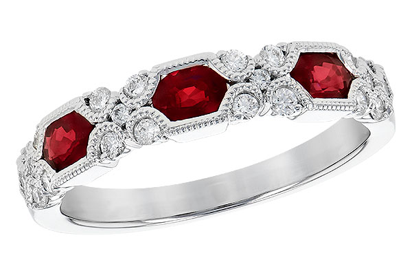 C291-77195: LDS WED RG .74 RUBY 1.00 TGW (4x3MM RUBY)