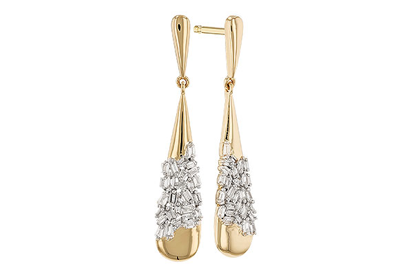 C292-69031: EARRINGS .20 TW BAGUETTE DIAS