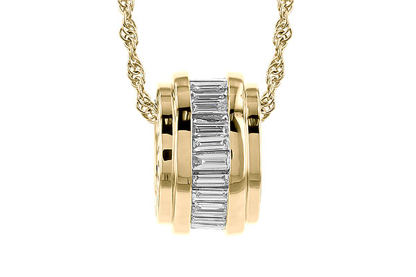 C292-72658: NECKLACE .46 TW BAGUETTE