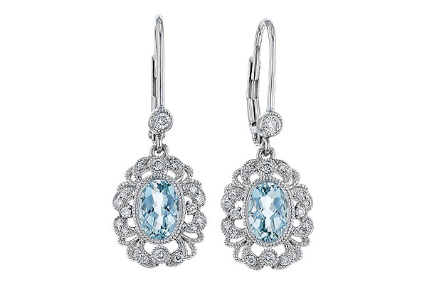 C293-56322: EARRINGS .75 TW AQUA .92 TGW (7x5MM AQUA)