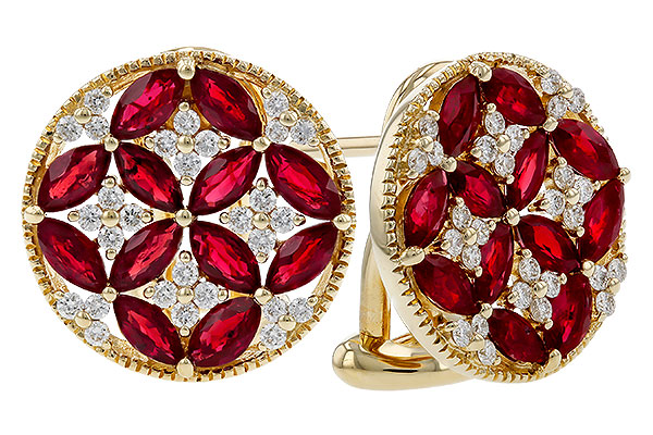 C293-56358: EARRINGS 2.07 TW RUBY 2.37 TGW