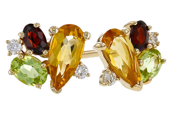 C293-58122: EARRINGS .66 SEMI PREC (CIT,PER,GAR) .70 TGW