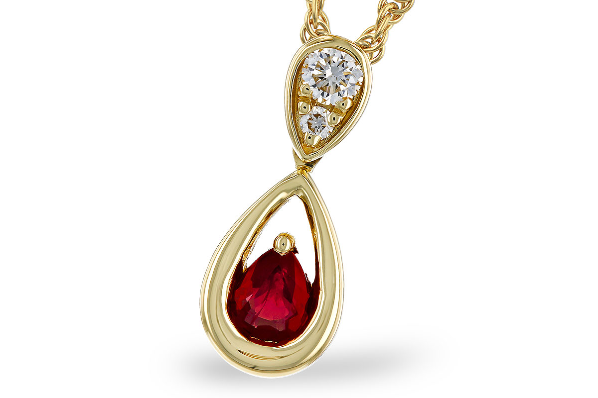 C293-58131: NECKLACE .20 RUBY .26 TGW (4x3 RUBY)