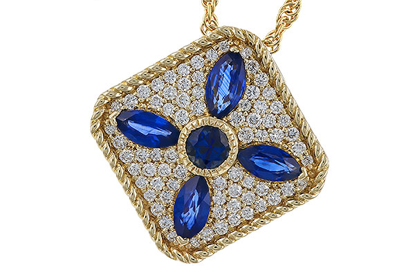 C293-59922: NECKLACE .89 TW SAPPHIRE 1.20 TGW