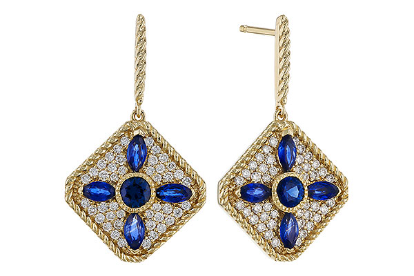 C293-59931: EARRINGS 1.03 TW SAPPHIRE 1.46 TGW