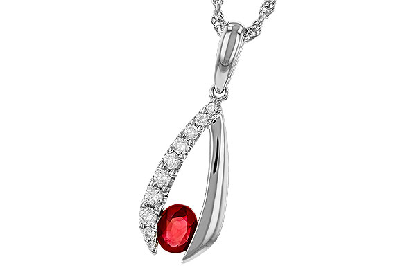 C293-59995: NECKLACE .34 RUBY .50 TGW (5x4 RUBY)