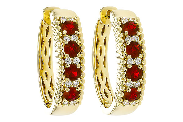 C293-63613: EARRINGS .54 TW RUBY .66 TGW
