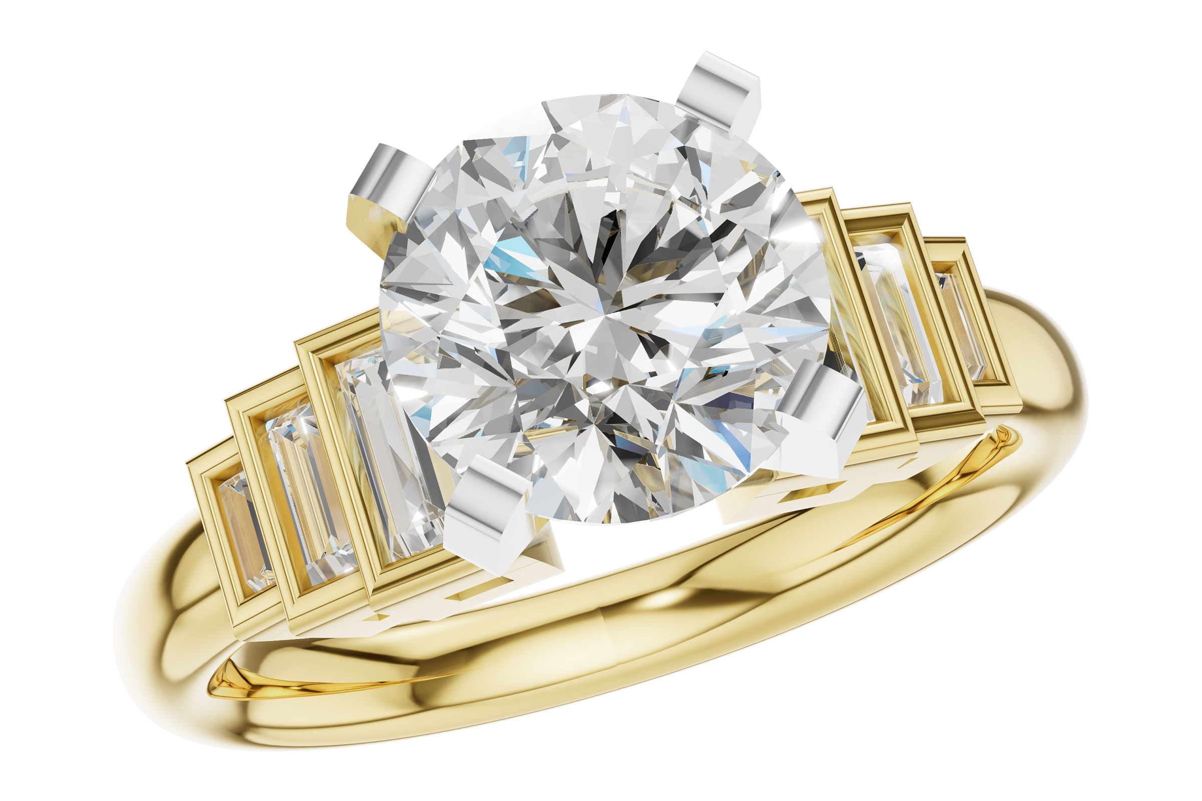 C294-47195: LDS SEMI DIA RG .26 TW BAGUETTES