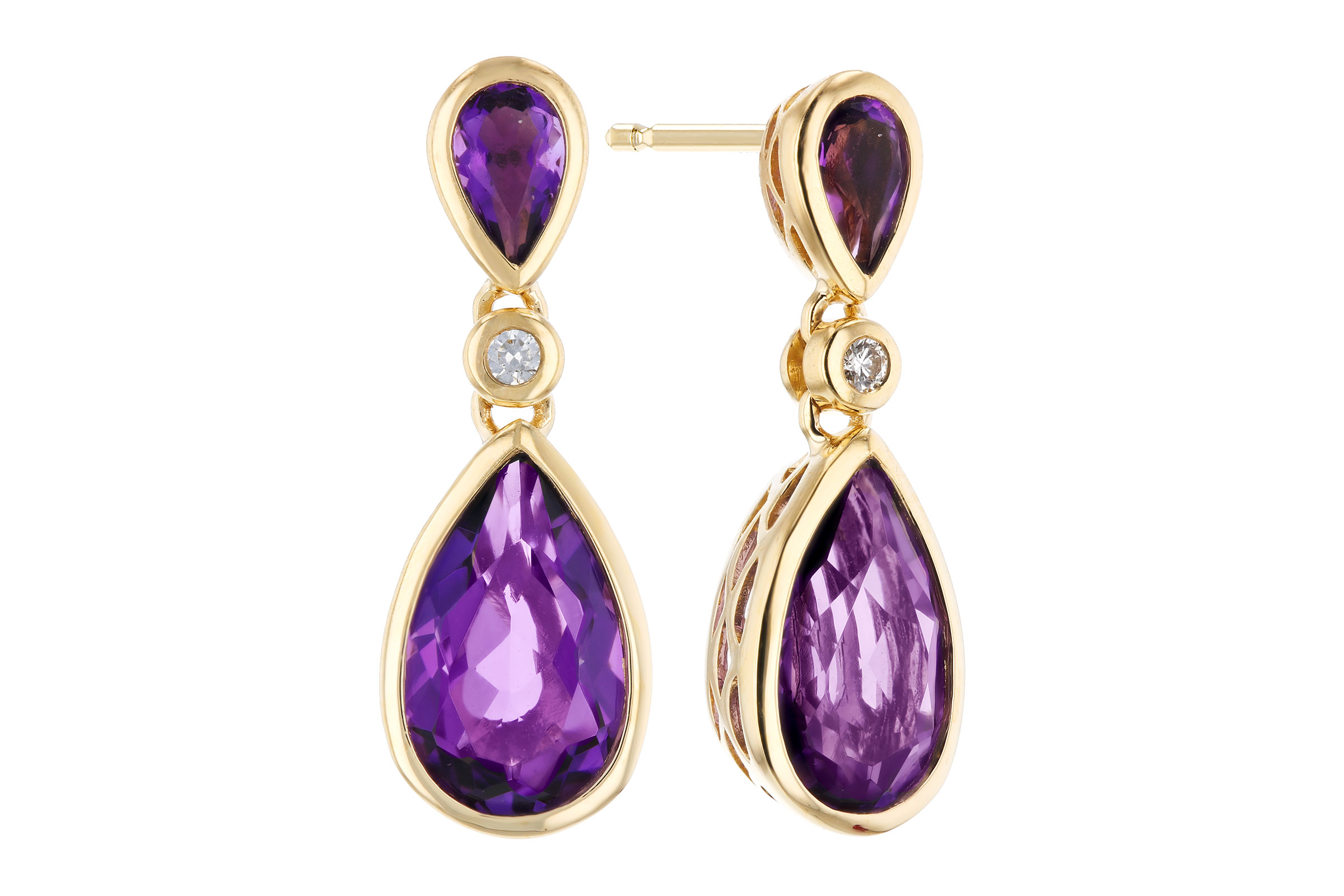 C294-49004: EARRINGS 2.80 TW AMETHYST 2.84 TGW