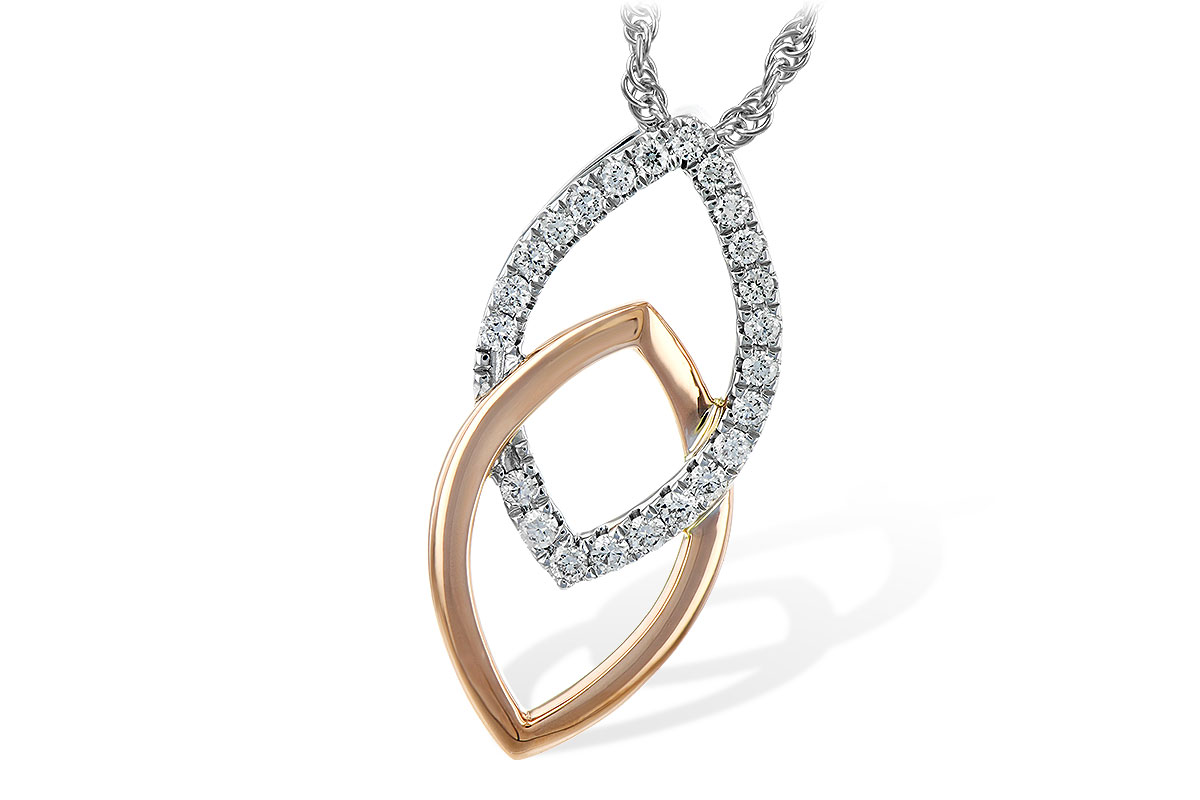 D208-17258: NECKLACE .20 TW (ROSE & WG)