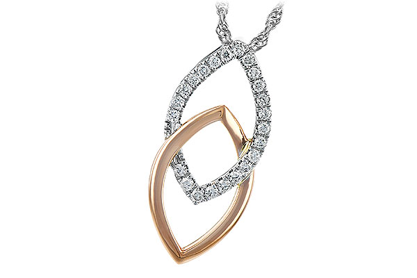 D208-17258: NECKLACE .20 TW (ROSE & WG)