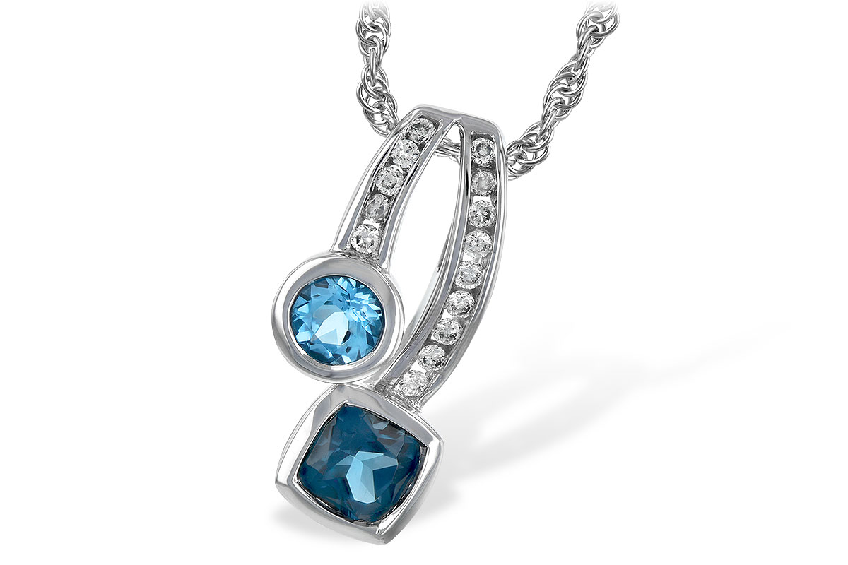 D208-18167: NECKLACE .91 TW BLUE TOPAZ 1.04 TGW