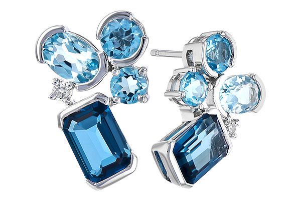D291-79967: EARR 4.15 BLUE TOPAZ TW 4.19 TGW