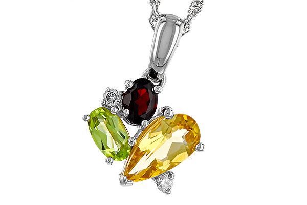 D293-58122: NECKLACE .79 SEMI PREC (CIT,PER,GAR) .82 TGW