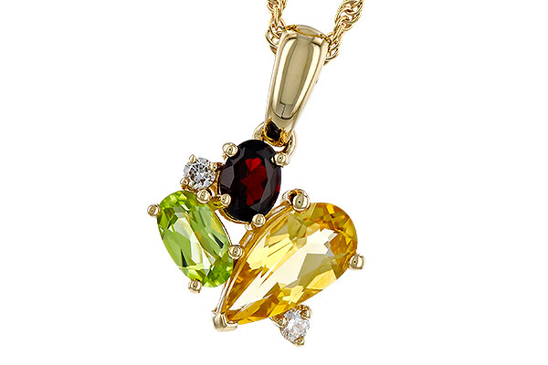 D293-58122: NECKLACE .79 SEMI PREC (CIT,PER,GAR) .82 TGW